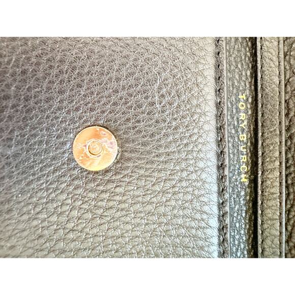 Tory Burch Robinson Pebbled Mini Flap Wallet Cross Body Black Size OS - Picture 4 of 7